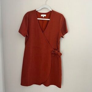 New Madewell Texture & Thread Wrap Dress - Rust color - Size XL